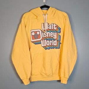 NWOT Walt Disney World Yellow Graphic Hoodie Sweatshirt Men's Size L